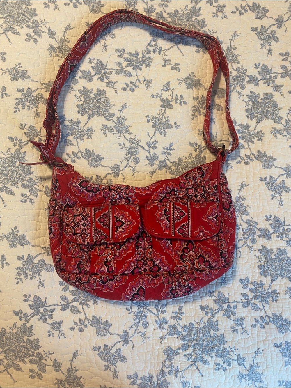 Vera Bradley Vintage Libby Crossbody Small Cargo Sling Bag Frankly Scarlet Y2K